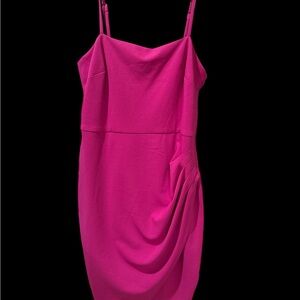 O33 Betsey Johnson Hot Pink Spaghetti Strap Mini Dress